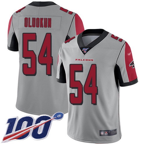 Atlanta Falcons Limited Silver Men Foye Oluokun Jersey NFL Football #54 100th Season Inverted Legend->youth nfl jersey->Youth Jersey